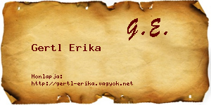 Gertl Erika névjegykártya